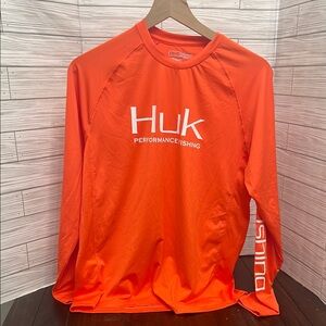 Huk Vibrant Orange Fishing Shirt